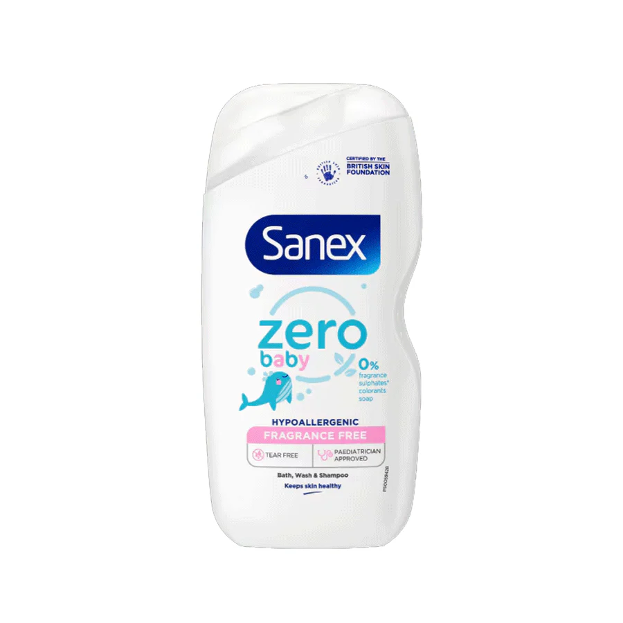Sanex Zero% Hypoallergenic Baby Bath Foam and Shampoo 450ml