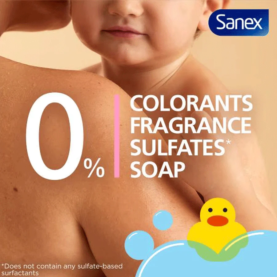 Sanex Zero% Hypoallergenic Baby Bath Foam and Shampoo 450ml - Image 2