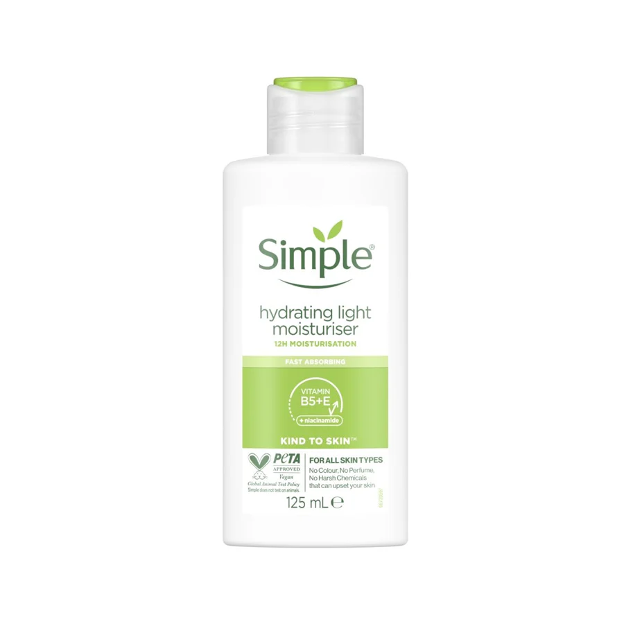 Simple Hydrating Light Moisturiser with Vitamin B5+E for All Skin Types 125ml