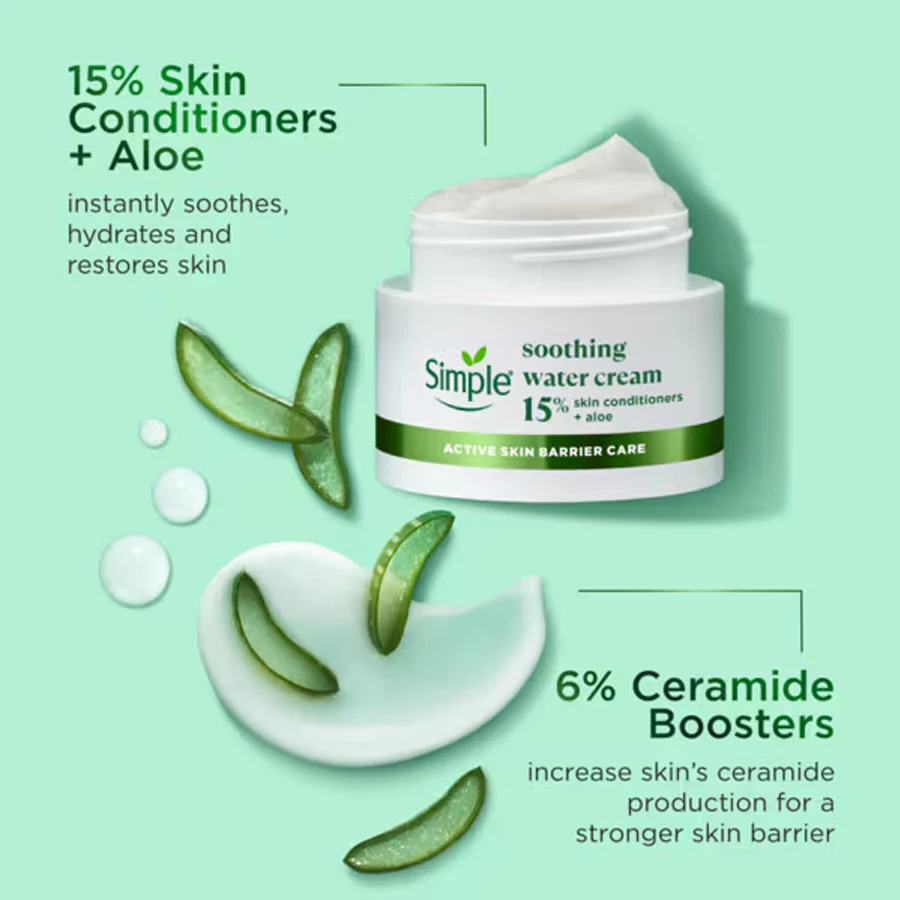 Simple Soothing Water Cream Face Moisturiser 50ml - Image 4