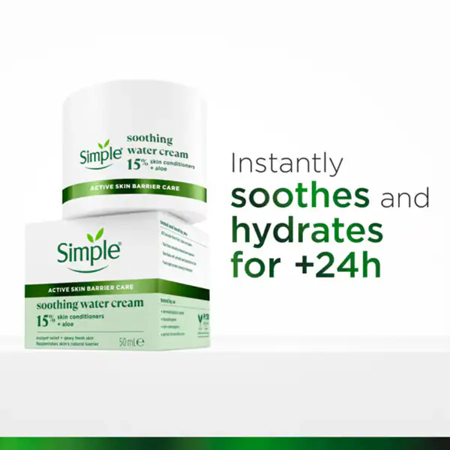 Simple Soothing Water Cream Face Moisturiser 50ml - Image 7