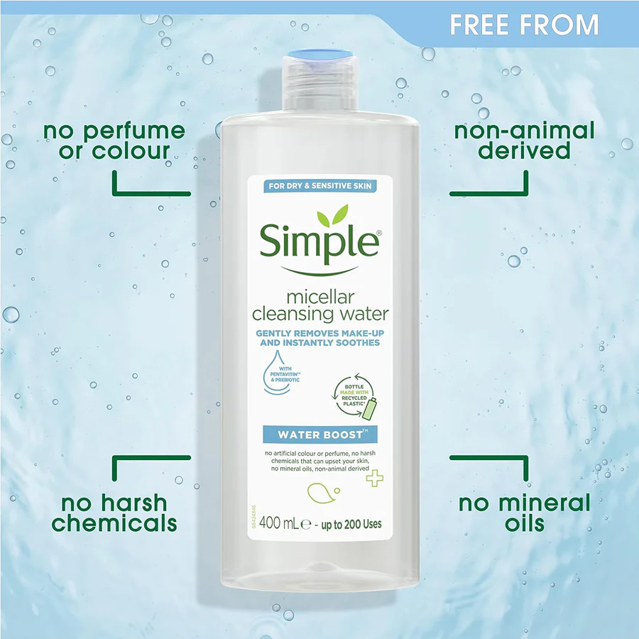 Simple Water Boost Micellar Cleansing Water Sensitive Skin 400ml - Image 2