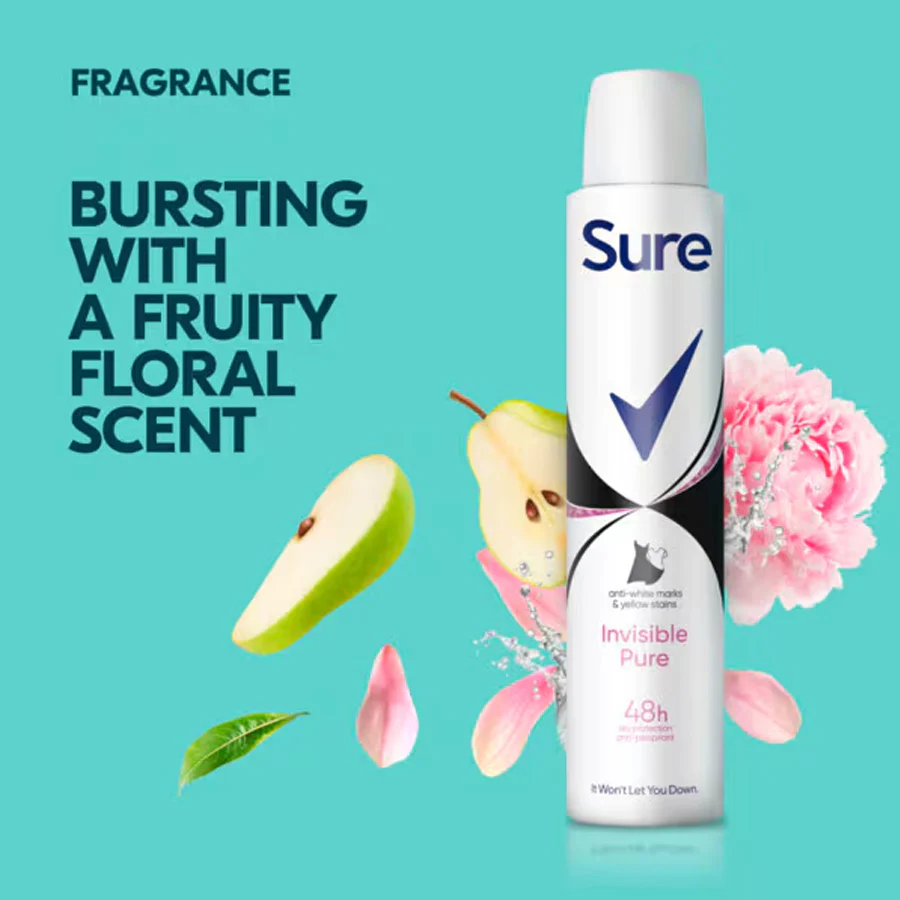 Sure 48 Hour Essential Protection Invisible Antiperspirant Deodorant 200ml - Image 3