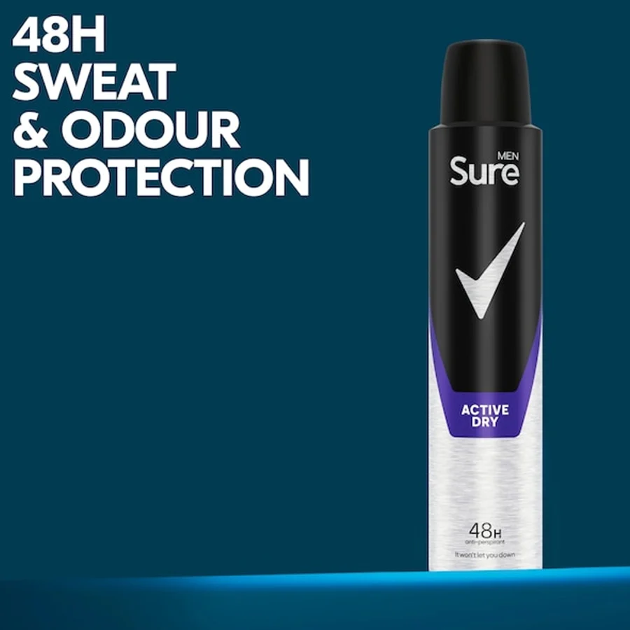 Sure Men Essential Active Dry 48 Hour Anti-perspirant Deodorant 200ml - Image 3