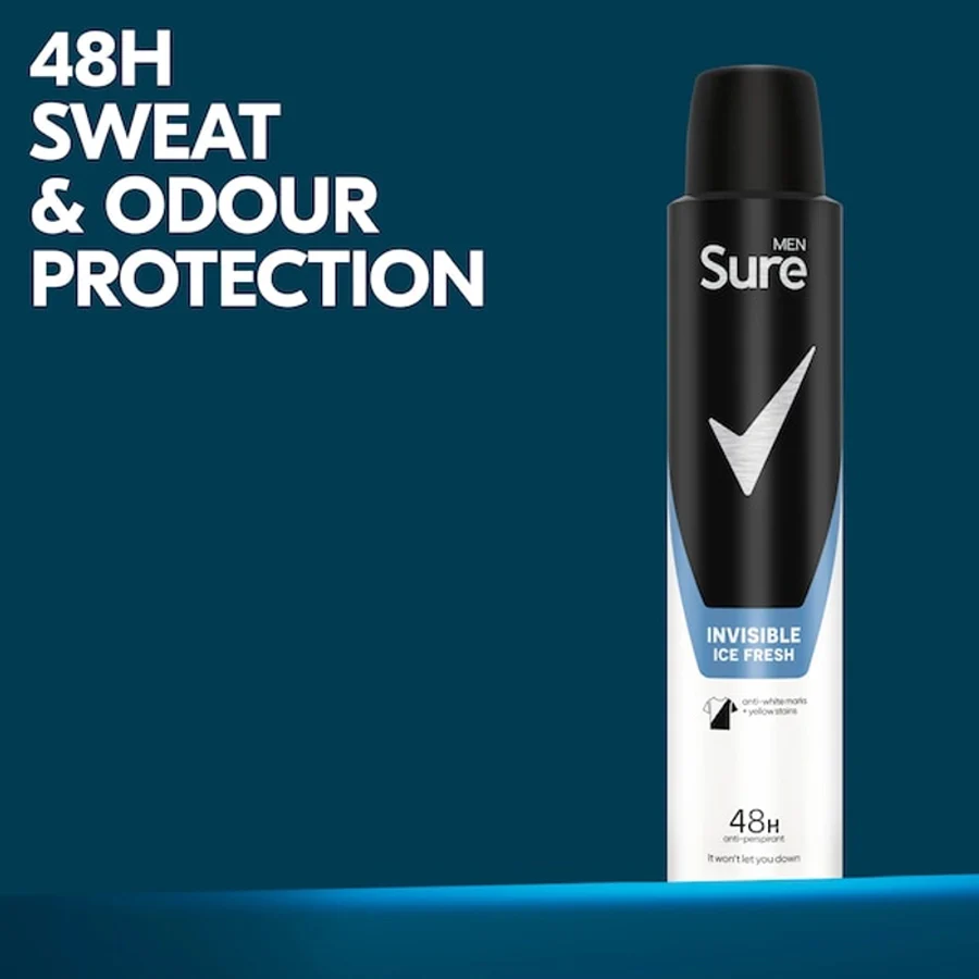 Sure Men Essential Protection Invisible Ice Fresh 48 Hour Anti-perspirant Deodorant 200ml - Image 3