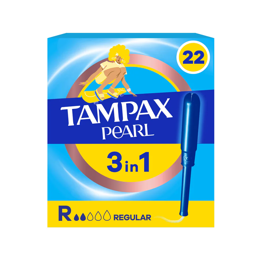 Tampax Pearl 3-in-1 Regular Tampons (22 Pack)