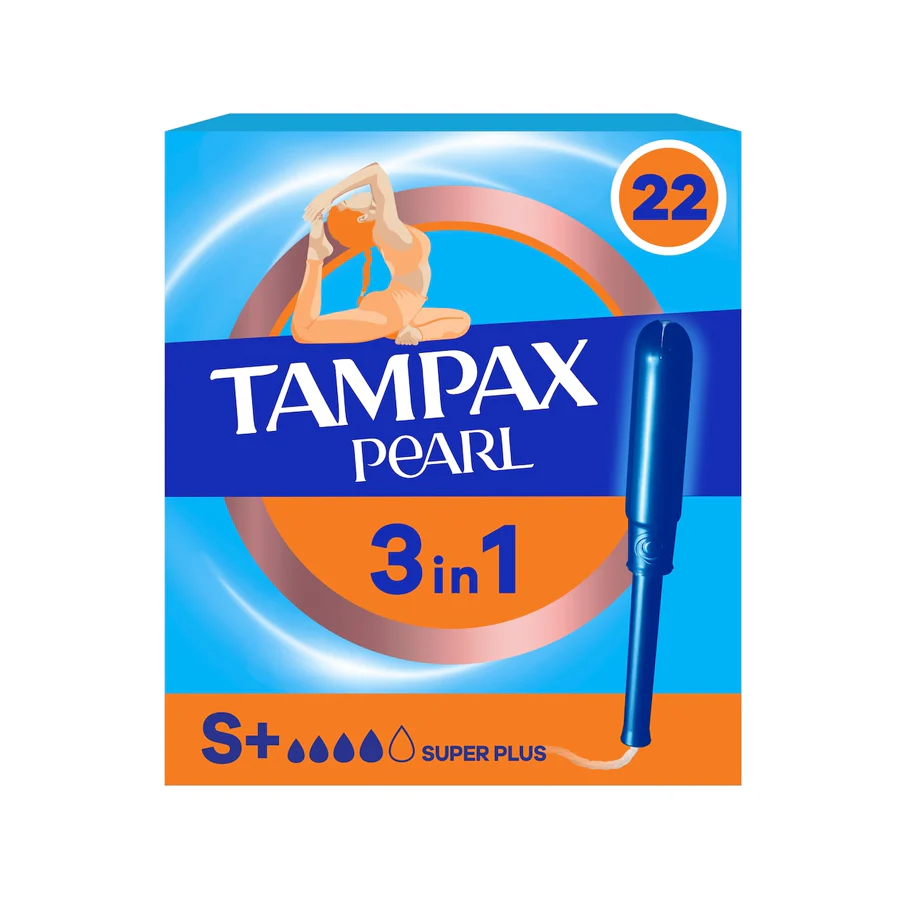 Tampax Pearl 3-in-1 Super Plus Tampons (22 Pack)