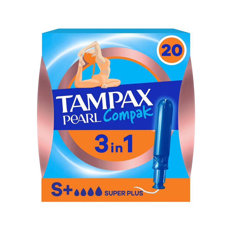 Tampax Pearl Compak 3-in-1 Super Plus Tampons (20 Pack)