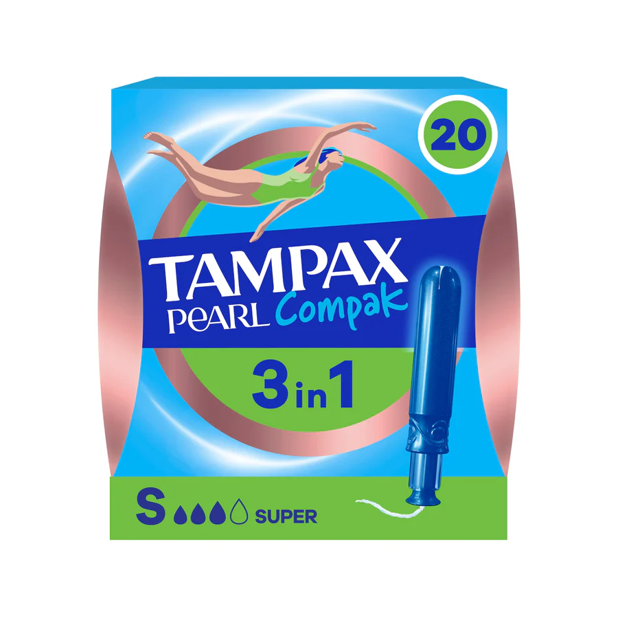 Tampax Pearl Compak 3-in-1 Super Tampons (20 Pack)
