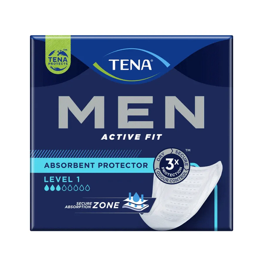 TENA Men Active Fit Absorbent Protector Incontinence pad (Level 1 | 10 Pack)