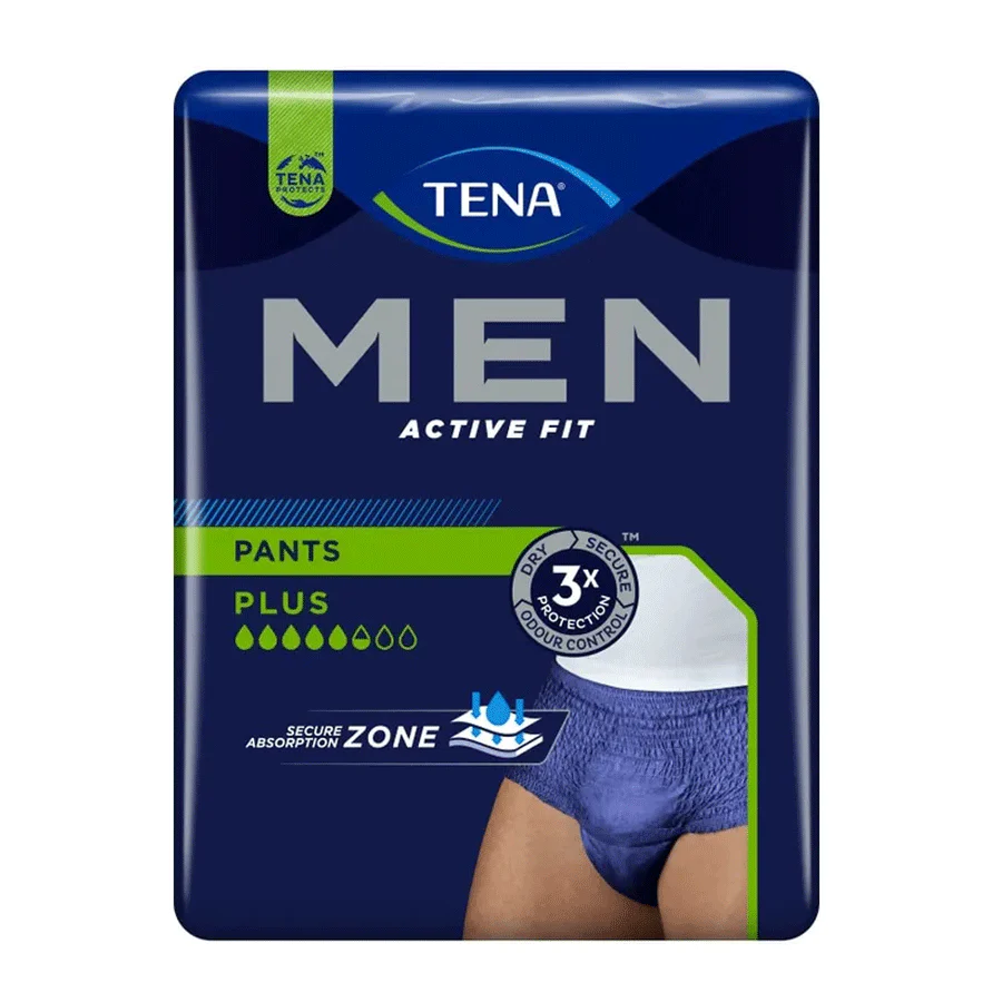 TENA Men Active Fit Pants Plus Blue (Small/Medium | 9 Pack)