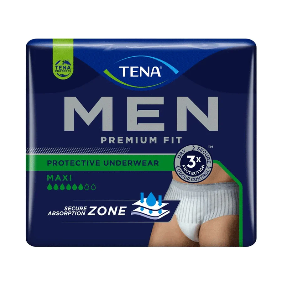 TENA Men Premium Fit Protective Underwear Maxi (Large/XL | 8 Pack)