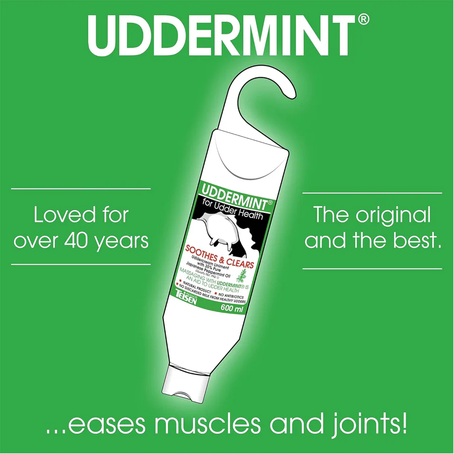 UDDERMINT® Uddercream Linament 600ml | Deeply Soothing Udder Mint Cream with 35% Japanese Peppermint Oil Extract - Image 2