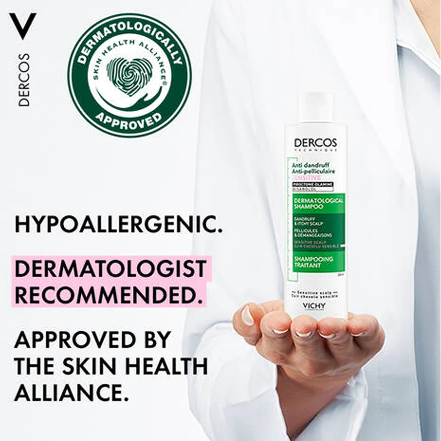 Vichy Dercos Anti-Dandruff Shampoo for Sensitive + Dry Hair & Scalp 200ml - Image 3