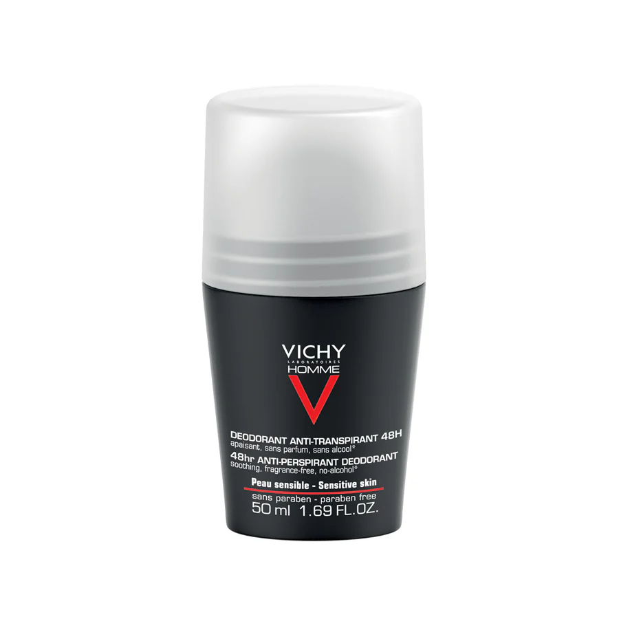 Vichy Homme Sensitive Skin 48hr Roll-On Deodorant 50ml