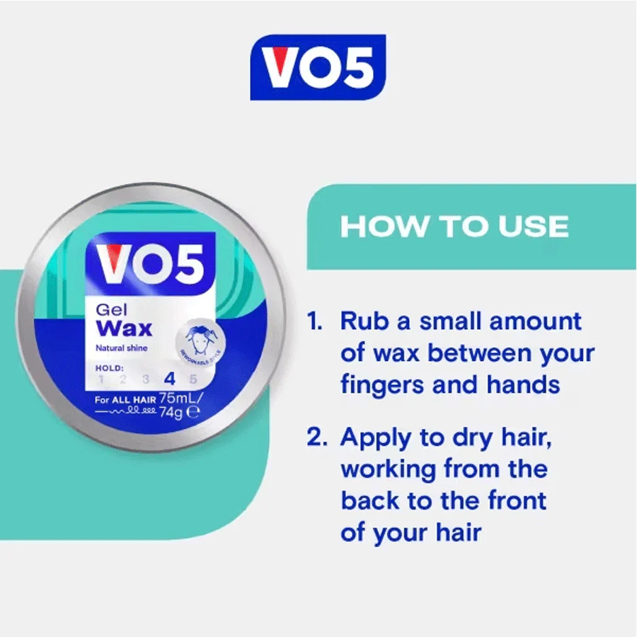 VO5 Extra Hold Gel Wax 75ml - Image 2