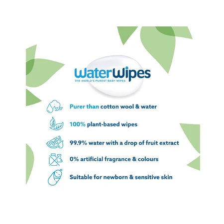 WaterWipes Biodegradable Baby Wipes (60 Wipes) - Image 2