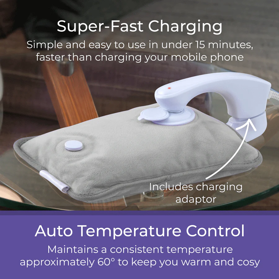Carmen Rechargeable Hot Water Bottle Grey - Image 5