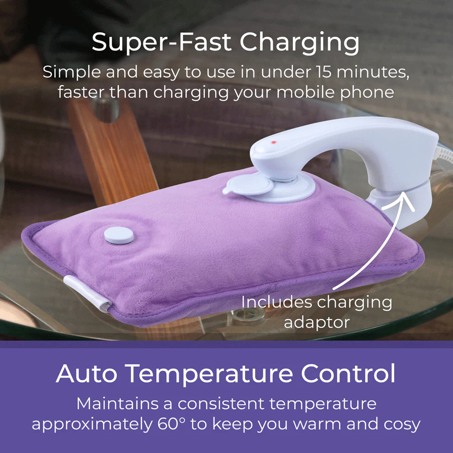 Carmen Rechargeable Hot Water Bottle Purple - Image 3