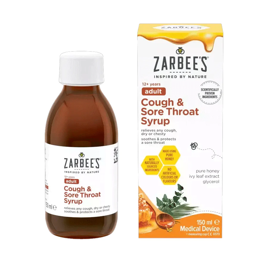 Zarbee’s Adult Cough & Sore Throat Syrup 150ml - Image 2