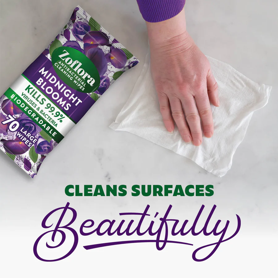 Zoflora Midnight Blooms Multi-Surface Cleaning Wipes (70 Pack) - Image 4